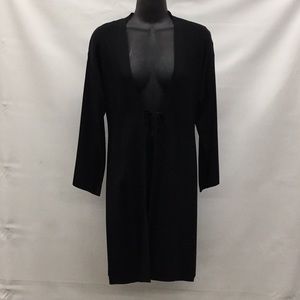 Willi Smith Tie Tunic Long Cardigan Sweater